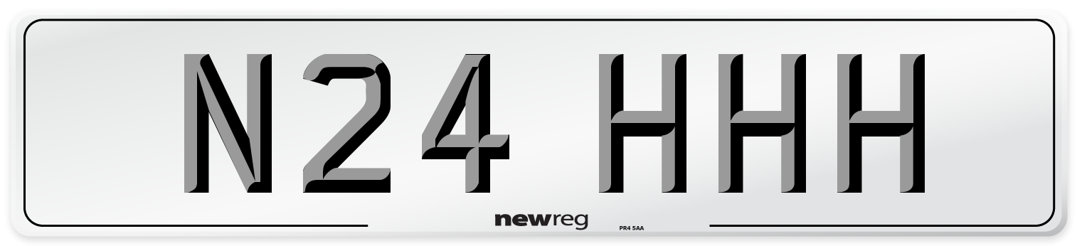 N24 HHH Number Plate from New Reg